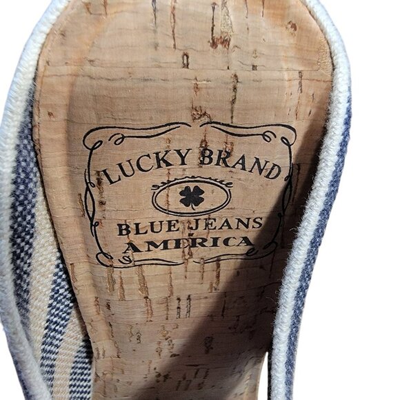 Lucky Brand Size 8M, Miller 2 American Blue & Natural Elastic Crossover Cork - Picture 7 of 9